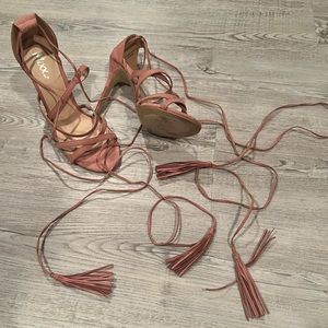 Pink Wrap Around Heels.